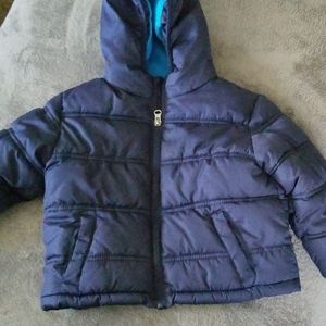 Blue bubble jacket.
